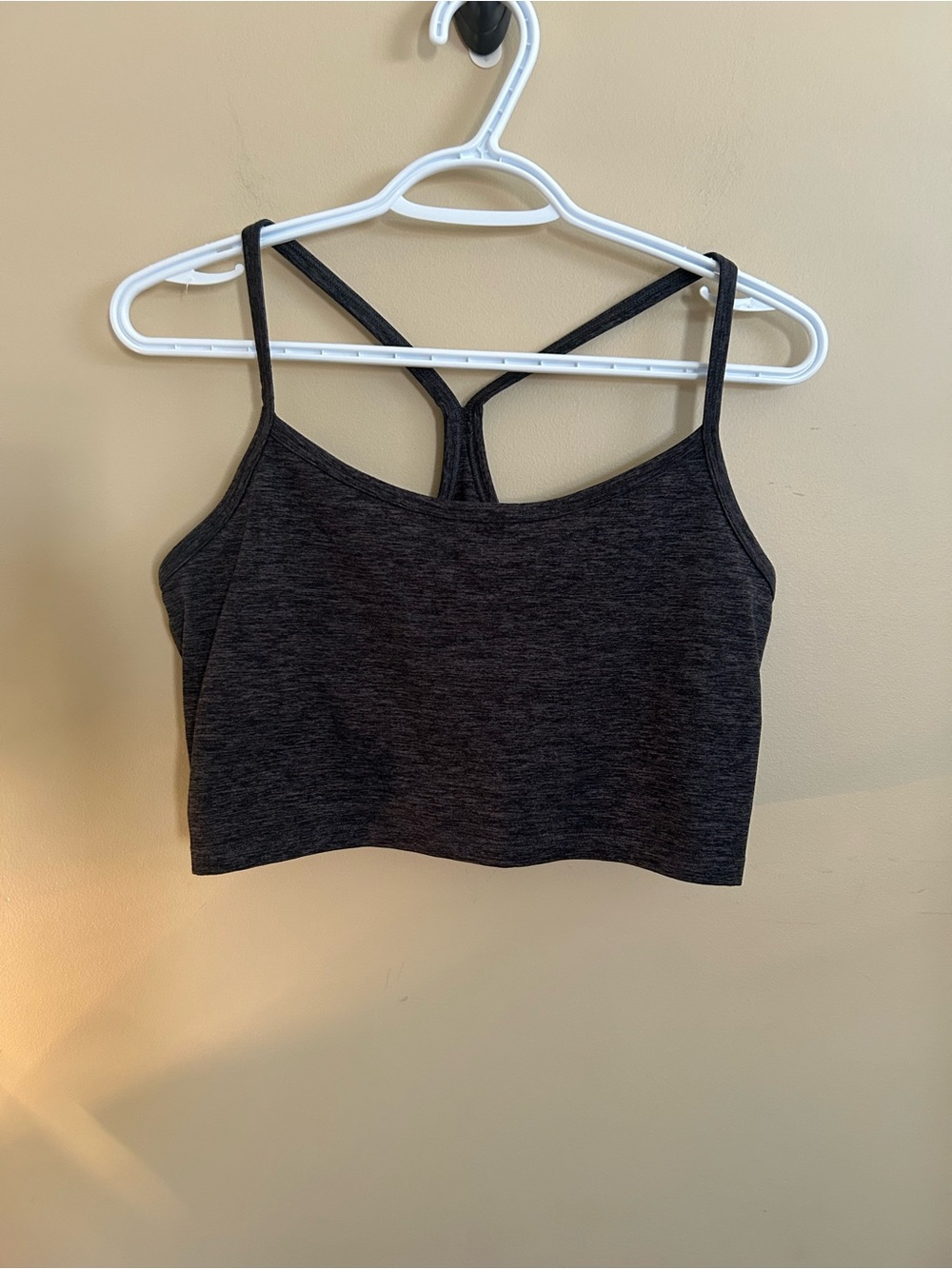 aerie Longline Racerback Sports Bra- Dark Heather Gray